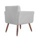 Combo 02 Poltronas Decorativas Isabela em Tressê Pés Palito Suede Branco - DS Estofados