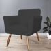 Combo 02 Poltronas Decorativas Isabela em Tressê Pés Palito Suede Preto - DS Estofados
