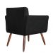 Combo 02 Poltronas Decorativas Isabela em Tressê Pés Palito Suede Preto - DS Estofados