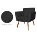 Combo 02 Poltronas Decorativas Isabela em Tressê Pés Palito Suede Preto - DS Estofados