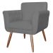 Combo 02 Poltronas Decorativas Isabela em Tressê Suede Cinza - DS Estofados