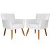 Combo 02 Poltronas Decorativas Onix Suede Branco - DS Estofados