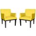 Combo 02 Poltronas Vitória Sala e Recepção Com Base de Madeira Suede Amarelo - DS Estofados