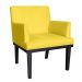 Combo 02 Poltronas Vitória Sala e Recepção Com Base de Madeira Suede Amarelo - DS Estofados