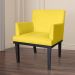 Combo 02 Poltronas Vitória Sala e Recepção Com Base de Madeira Suede Amarelo - DS Estofados