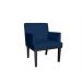 Combo 02 Poltronas Vitória Sala e Recepção Com Base de Madeira Suede Azul Marinho - DS Estofados