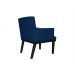 Combo 02 Poltronas Vitória Sala e Recepção Com Base de Madeira Suede Azul Marinho - DS Estofados
