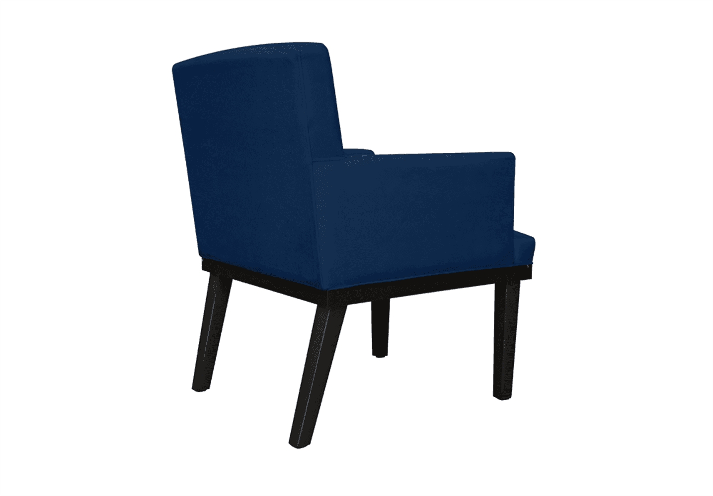 Combo 02 Poltronas Vitória Sala e Recepção Com Base de Madeira Suede Azul Marinho - DS Estofados