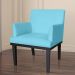 Combo 02 Poltronas Vitória Sala e Recepção Com Base de Madeira Suede Azul Turquesa - DS Estofados