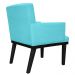 Combo 02 Poltronas Vitória Sala e Recepção Com Base de Madeira Suede Azul Turquesa - DS Estofados
