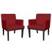 Combo 02 Poltronas Vitória Sala e Recepção Com Base de Madeira Suede Bordô - DS Estofados