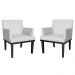Combo 02 Poltronas Vitória Sala e Recepção Com Base de Madeira Suede Branco - DS Estofados