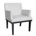 Combo 02 Poltronas Vitória Sala e Recepção Com Base de Madeira Suede Branco - DS Estofados