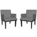 Combo 02 Poltronas Vitória Sala e Recepção Com Base de Madeira Suede Cinza - DS Estofados