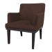 Combo 02 Poltronas Vitória Sala e Recepção Com Base de Madeira Suede Marrom - DS Estofados