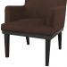 Combo 02 Poltronas Vitória Sala e Recepção Com Base de Madeira Suede Marrom - DS Estofados