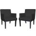 Combo 02 Poltronas Vitória Sala e Recepção Com Base de Madeira Suede Preto - DS Estofados