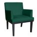 Combo 02 Poltronas Vitória Sala e Recepção Com Base de Madeira Suede Verde - DS Estofados