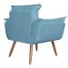Combo 02 Poltronas decorativas mais um Puff Opalla Pés Palito Azul Turquesa - DS Estofados