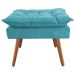 Combo 02 Poltronas decorativas mais um Puff Opalla Pés Palito Azul Turquesa - DS Estofados