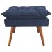 Combo 02 Puffs Decorativos Opalla Pés Palito Suede Azul Marinho - DS Estofados