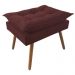 Combo 02 Puffs Decorativos Opalla Pés Palito Suede Bordô - DS Estofados