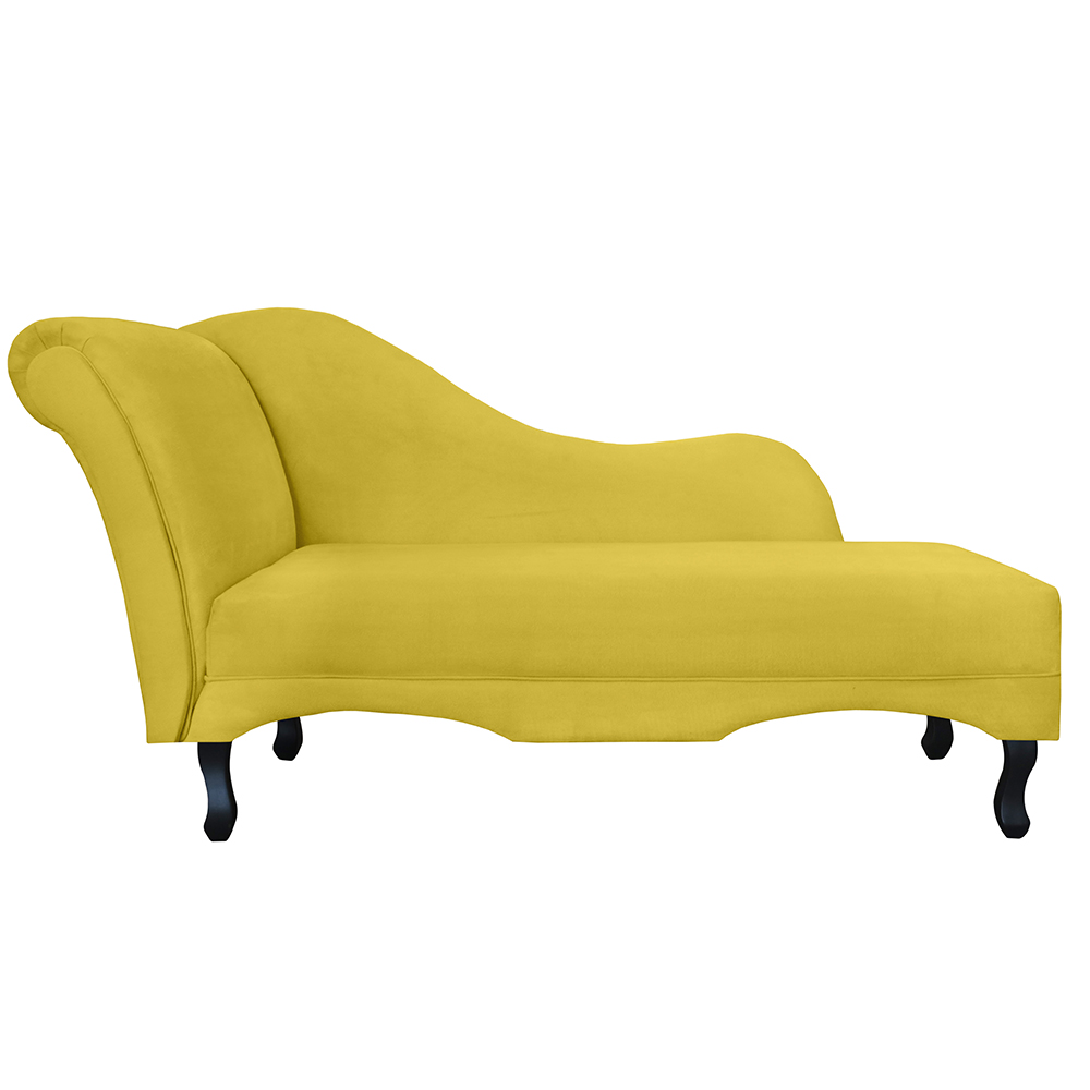 Combo 02 Recamier Namoradeira Divã Lado Direito e Esquerdo Olivia Suede Amarelo - DS Estofados