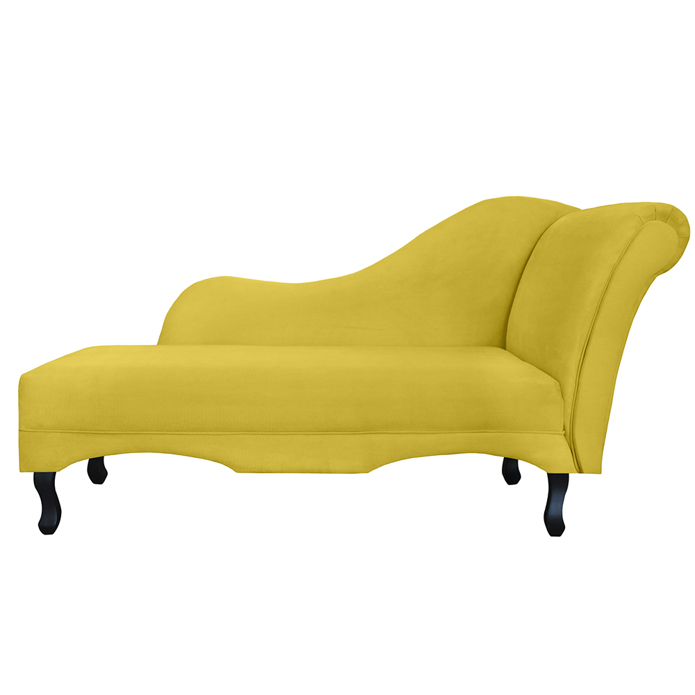 Combo 02 Recamier Namoradeira Divã Lado Direito e Esquerdo Olivia Suede Amarelo - DS Estofados