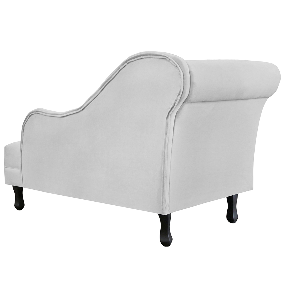 Combo 02 Recamier Namoradeira Divã Lado Direito e Esquerdo Olivia Suede Branco - DS Estofados
