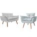 Combo Namoradeira Sofá 02 lugares mais 01 Poltrona decorativa Opalla Pés Palito Branco - DS Estofados