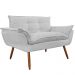 Combo Namoradeira Sofá 02 lugares mais 01 Poltrona decorativa Opalla Pés Palito Branco - DS Estofados