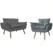 Combo Namoradeira Sofá 02 lugares mais 01 Poltrona decorativa Opalla Pés Palito Cinza - DS Estofados