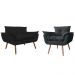 Combo Namoradeira Sofá 02 lugares mais 01 Poltrona decorativa Opalla Pés Palito Preto - DS Estofados