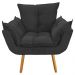 Combo Namoradeira Sofá 02 lugares mais 01 Poltrona decorativa Opalla Pés Palito Preto - DS Estofados