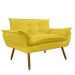 Combo Namoradeira Sofá 02 lugares mais 01 Poltrona decorativa e um Puff Opalla Pés Palito Amarelo - DS Estofados