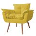 Combo Namoradeira Sofá 02 lugares mais 01 Poltrona decorativa e um Puff Opalla Pés Palito Amarelo - DS Estofados