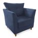 Combo Poltrona Decorativa Isis Mais Puff Opalla Suede Azul Marinho - DS Estofados