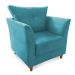 Combo Poltrona Decorativa Isis Mais Puff Opalla Suede Azul Turquesa - DS Estofados