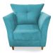 Combo Poltrona Decorativa Isis Mais Puff Opalla Suede Azul Turquesa - DS Estofados
