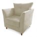 Combo Poltrona Decorativa Isis Mais Puff Opalla Suede Bege - DS Estofados
