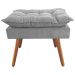 Combo Poltrona Decorativa Isis Mais Puff Opalla Suede Cinza - DS Estofados
