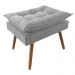 Combo Poltrona Decorativa Isis Mais Puff Opalla Suede Cinza - DS Estofados