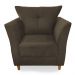 Combo Poltrona Decorativa Isis Mais Puff Opalla Suede Marrom - DS Estofados