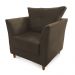 Combo Poltrona Decorativa Isis Mais Puff Opalla Suede Marrom - DS Estofados