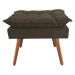 Combo Poltrona Decorativa Isis Mais Puff Opalla Suede Marrom - DS Estofados