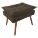 Combo Poltrona Decorativa Isis Mais Puff Opalla Suede Marrom - DS Estofados