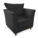 Combo Poltrona Decorativa Isis Mais Puff Opalla Suede Preto - DS Estofados