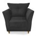 Combo Poltrona Decorativa Isis Mais Puff Opalla Suede Preto - DS Estofados