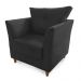 Combo Poltrona Decorativa Isis Mais Puff Opalla Suede Preto - DS Estofados