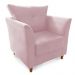 Combo Poltrona Decorativa Isis Mais Puff Opalla Suede Rosa - DS Estofados